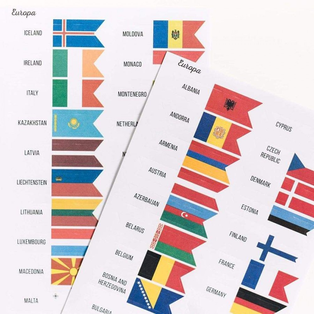 Kartnålar, världens flaggor